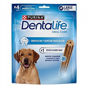 פורינה Pro Plan DentaLife חטיף דנטלי לכלבים מגזע גדול (25-40 ק"ג) אריזת 142 גרם פורינה Pro Plan DentaLife חטיף דנטלי לכלבים מגזע גדול (25-40 ק"ג) אריזת 142 גרם